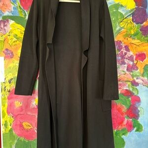 Pink Martini Black Ribbed Open Front Cardigan